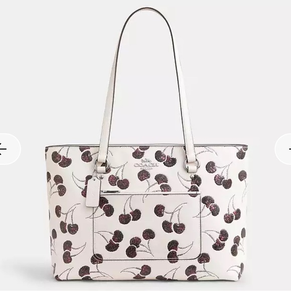 Coach Station Tote BagWith Cherry Print🎀